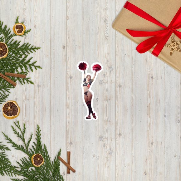Sexy Ellie in Cheerleading Outfit Bubble-free stickers (Customizable) - Picture 2 of 3